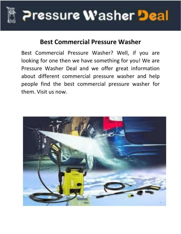Best Commercial Pressure Washer - Pressurewasherdeal