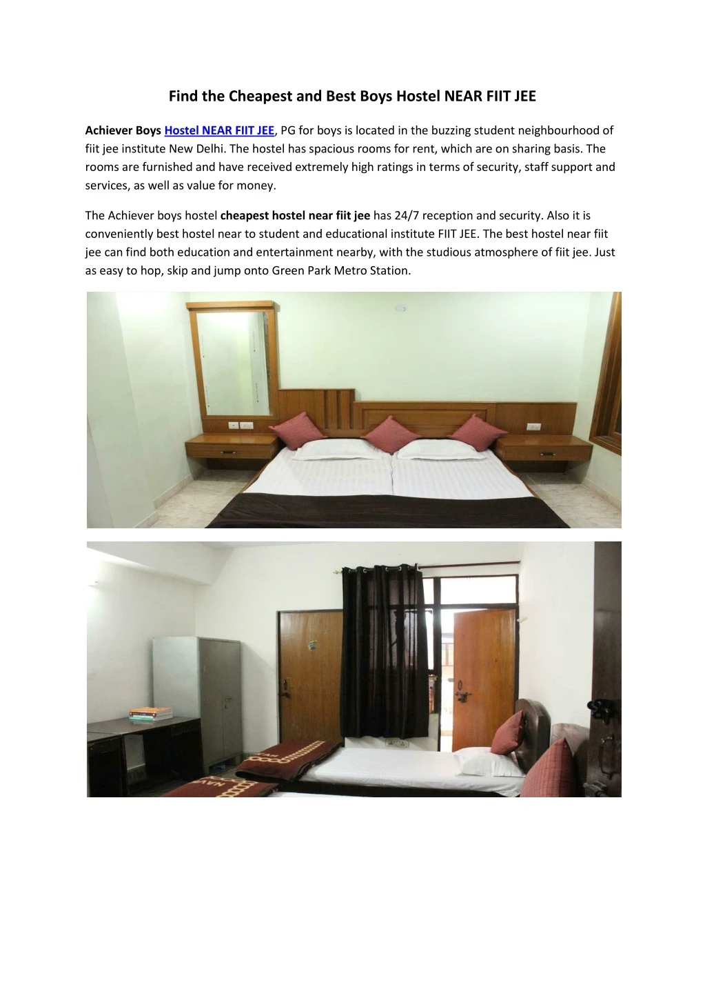 find the cheapest and best boys hostel near fiit