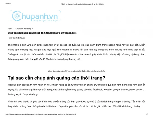 ✅Dịch vụ chụp ảnh quảng cáo thời trang giá rẻ, uy tín Hà Nội✅