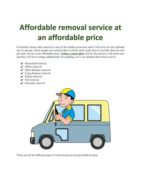 Sydney Removalists