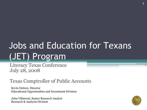 Jobs and Education for Texans JET Program