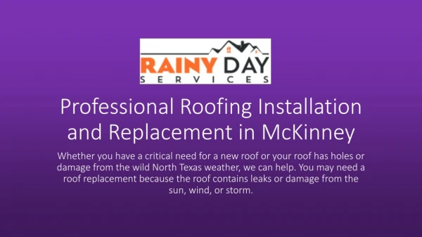 Professional Roofing Installation and Replacement in McKinney
