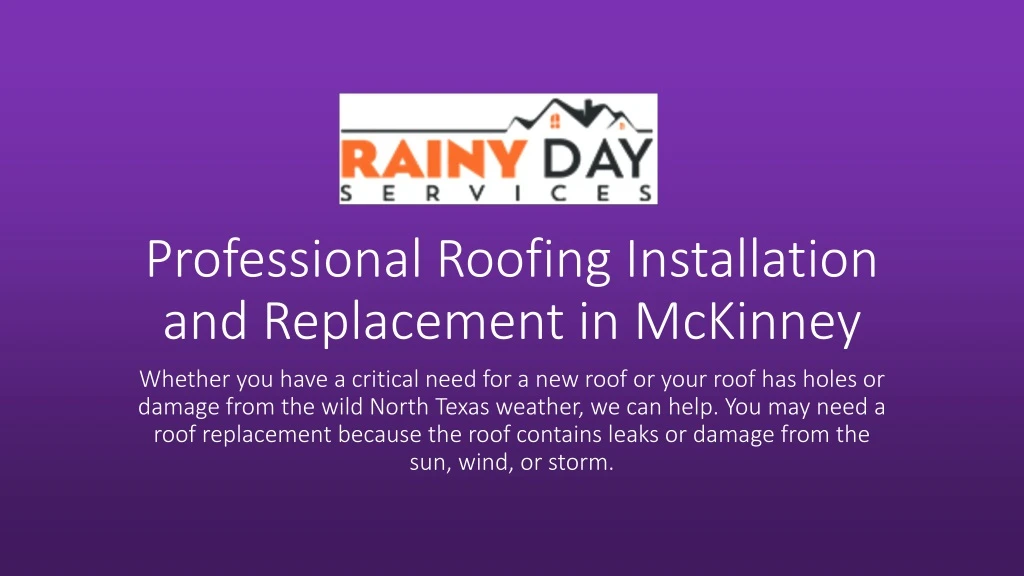 professional roofing installation and replacement in mckinney