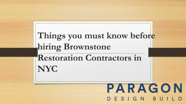brownstone restoration contractors new york city