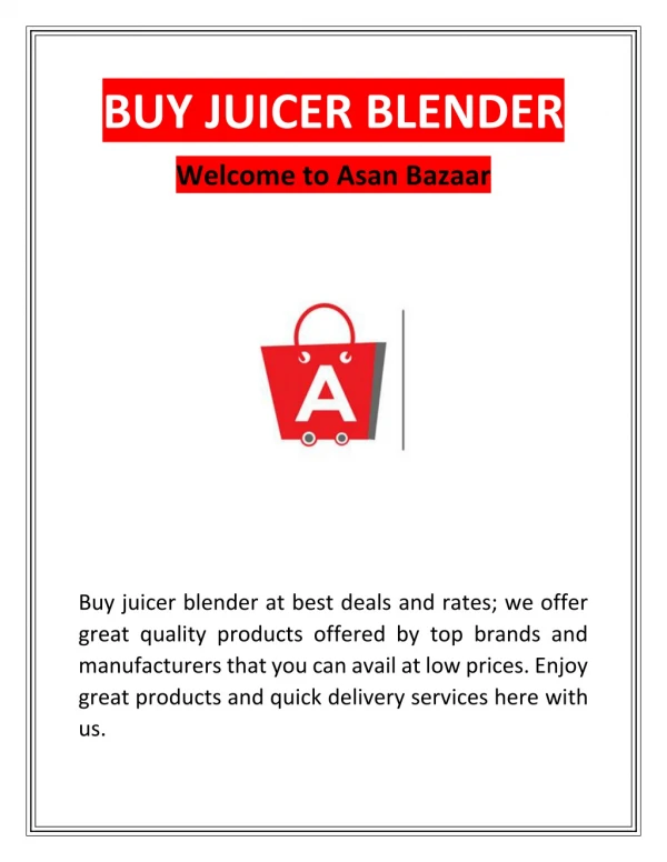 Buy Juicer Blender | Asanbazaar
