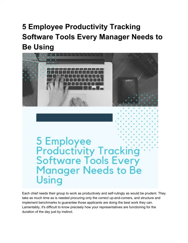 Best tools for Employee Time & Productivity Tracking