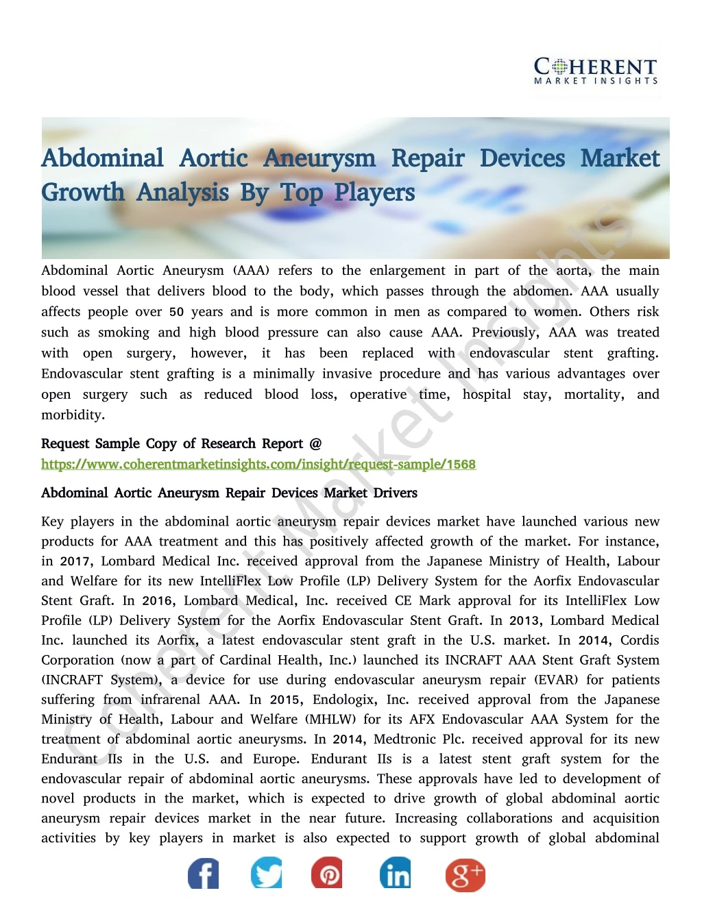 abdominal aortic aneurysm repair devices market