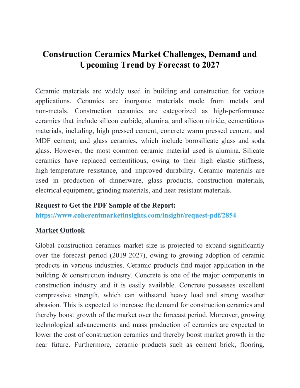 construction ceramics market challenges demand