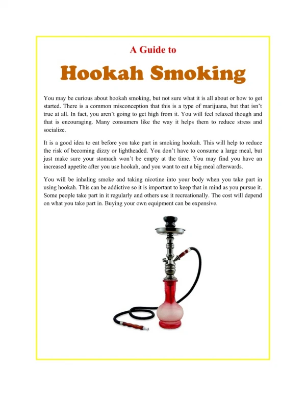 A Guide to Hookah Smoking