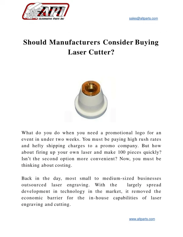 Should Manufacturers Consider Buying Laser Cutter?