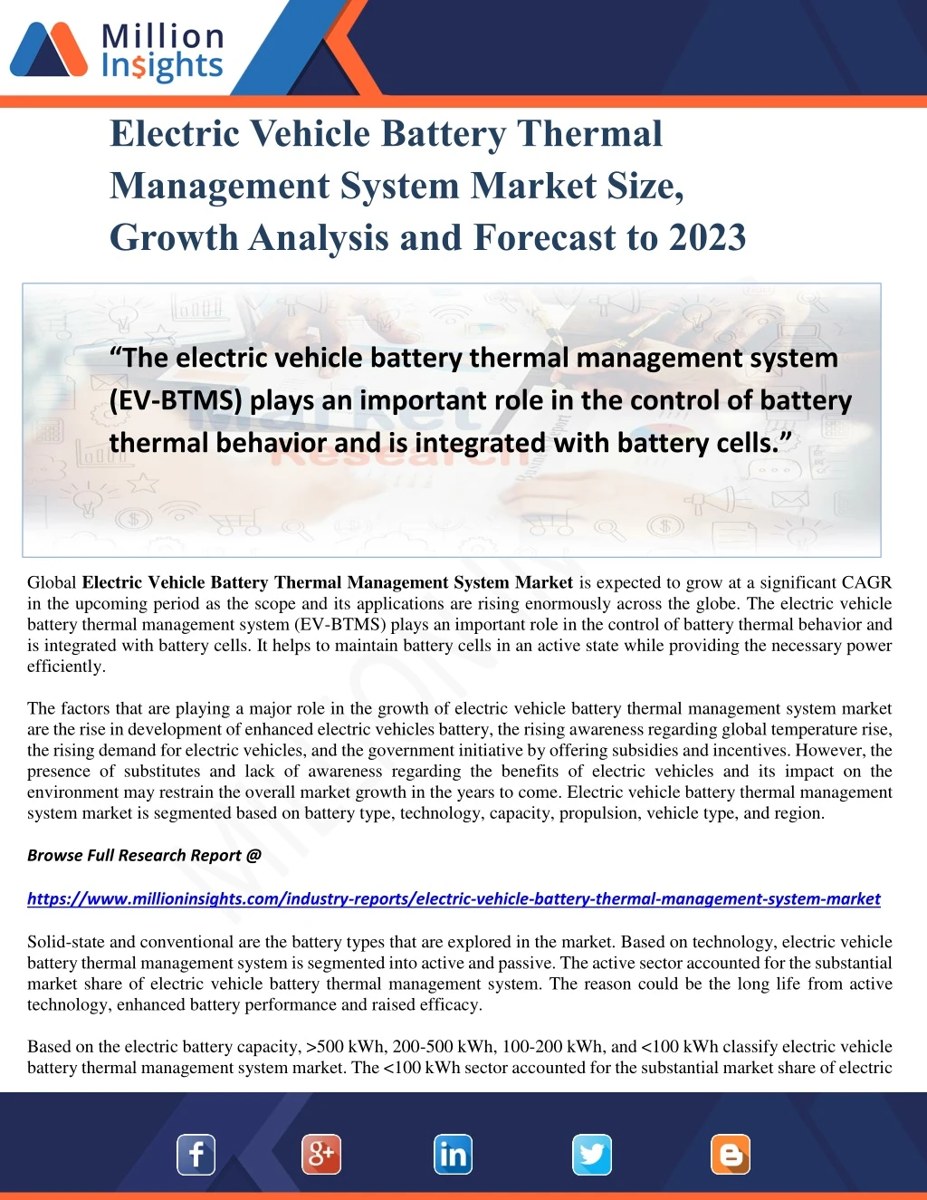 electric vehicle battery thermal management