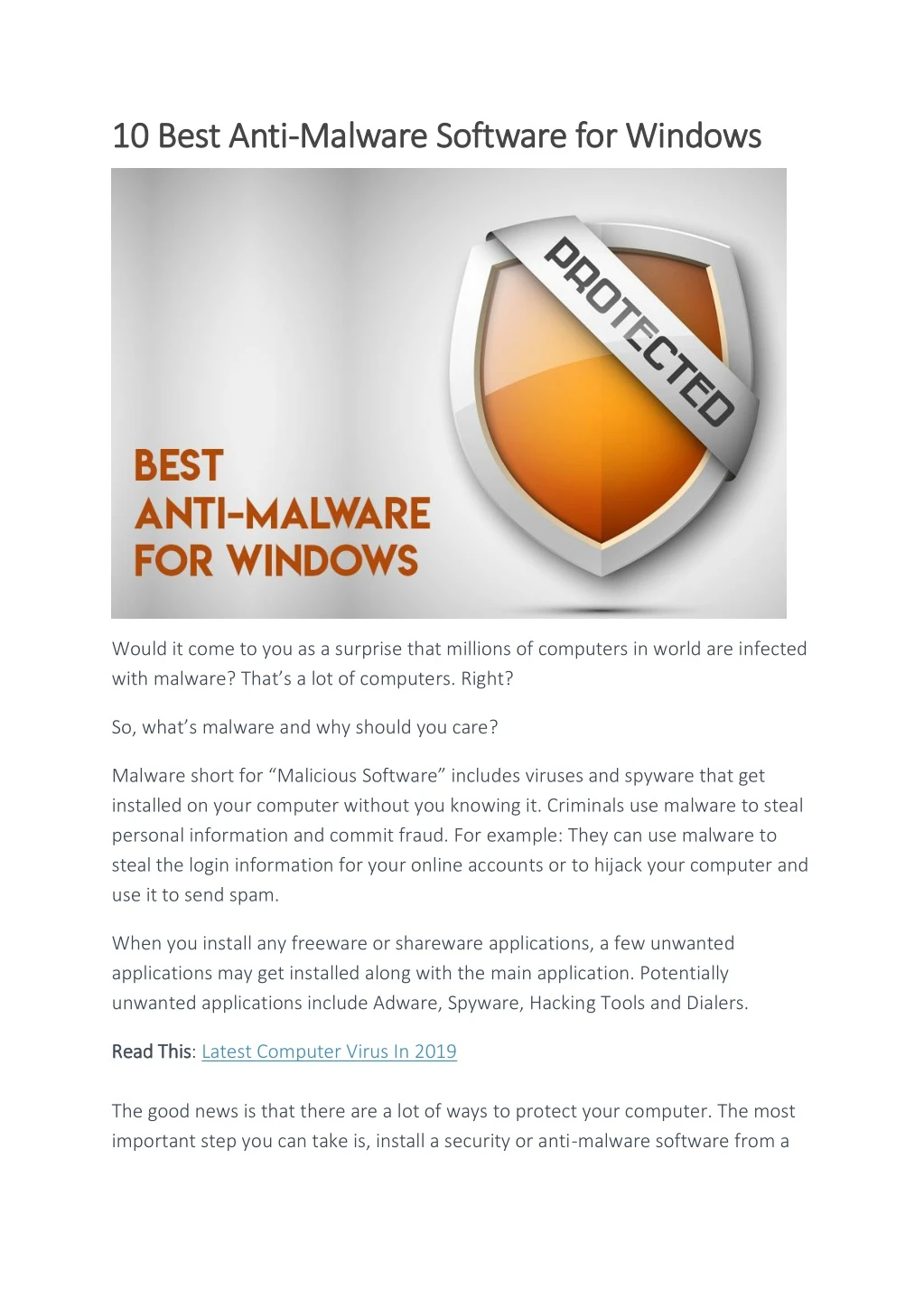 10 best anti 10 best anti malware software
