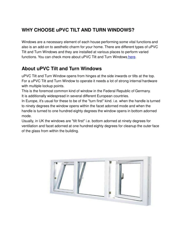 Why Choose uPVC Tilt And Turn Windows? - Usha Fenesta