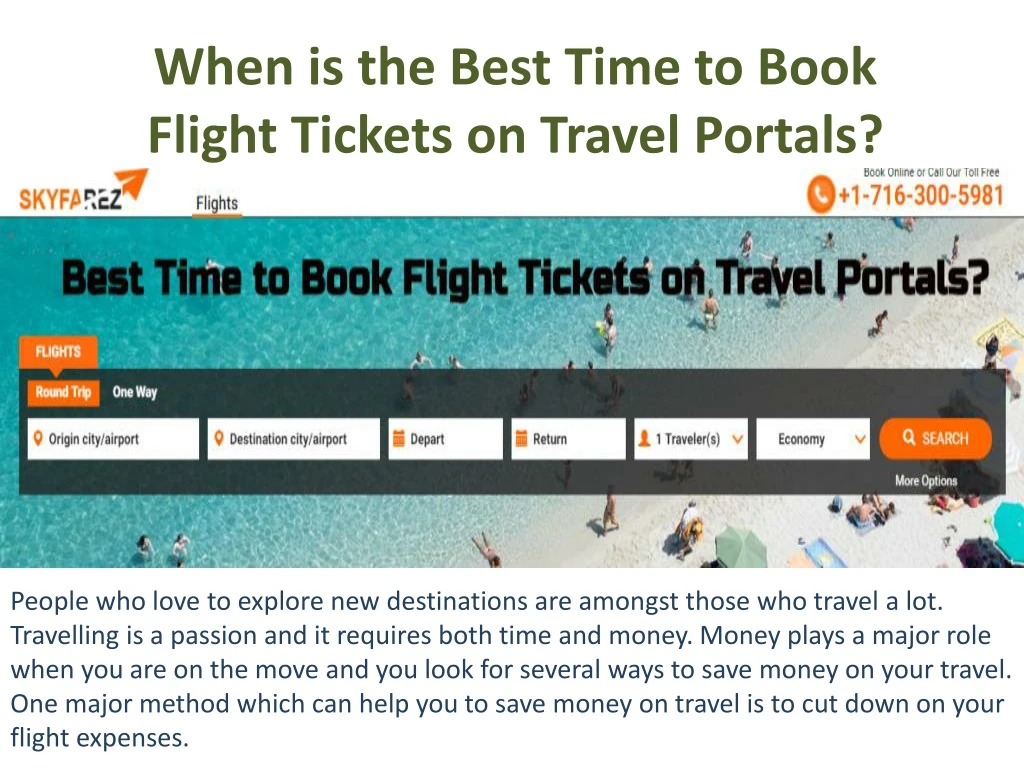 when is the best time to book flight tickets on travel portals