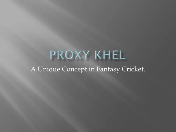 Proxy Khel Fantasy Cricket.