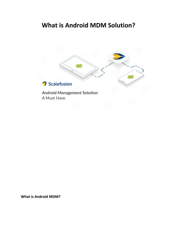 What is Android MDM Solution?
