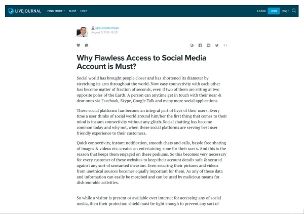 Why Flawless Access to Social Media Account is Must?