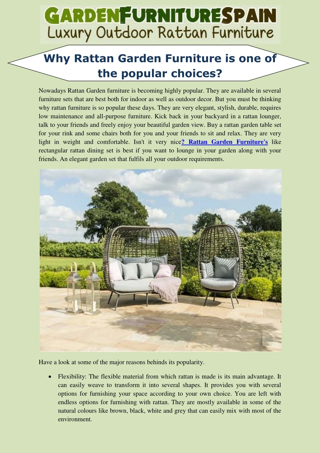 why rattan garden furniture is one of the popular