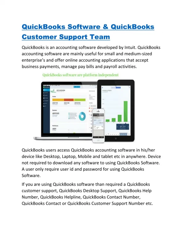 QuickBooks Customer Support for QuickBooks User