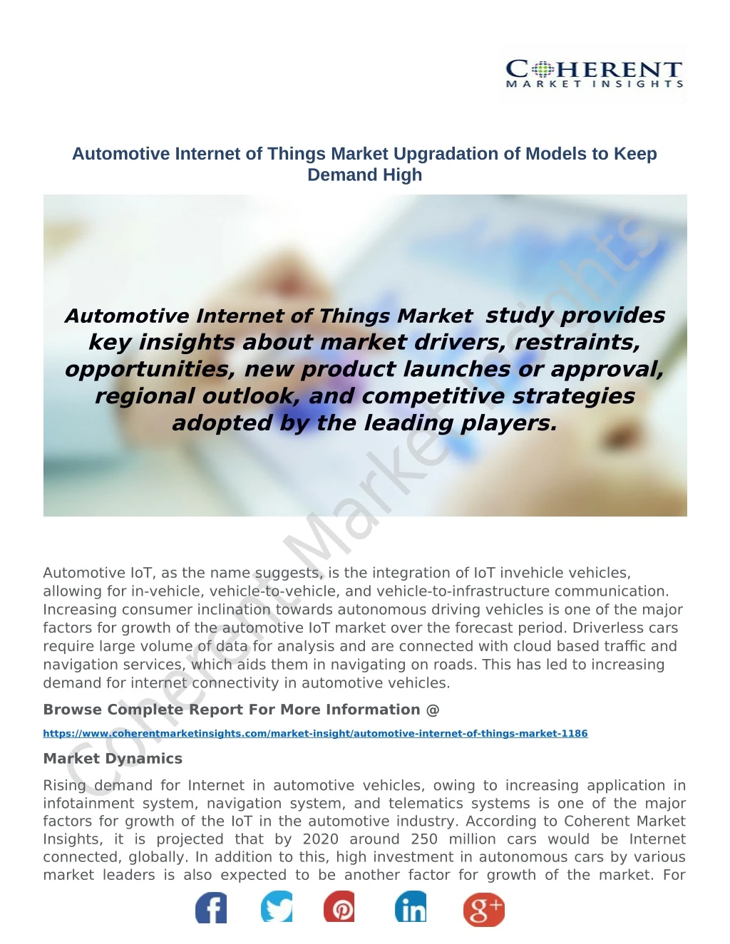 automotive internet of things market upgradation