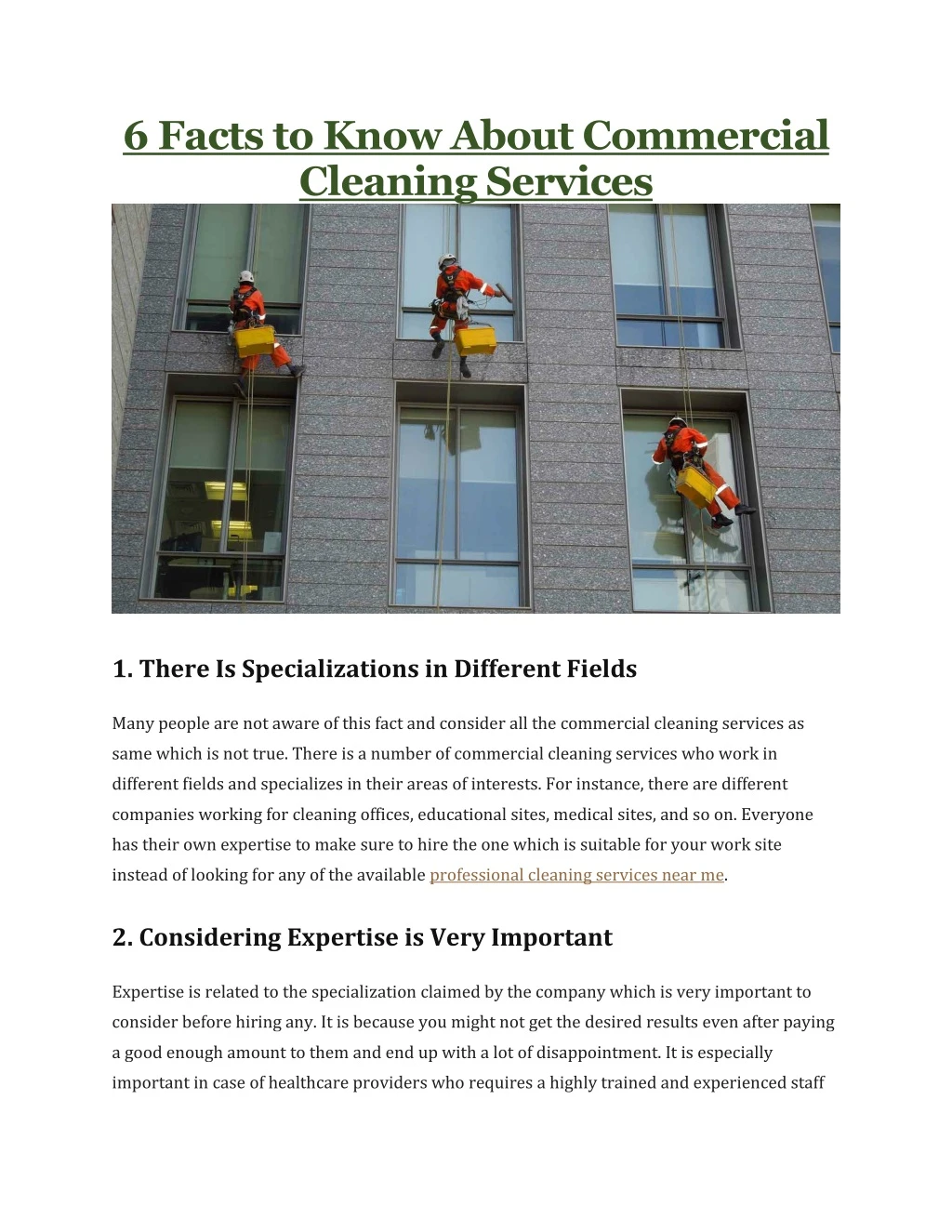 6 facts to know about commercial cleaning services