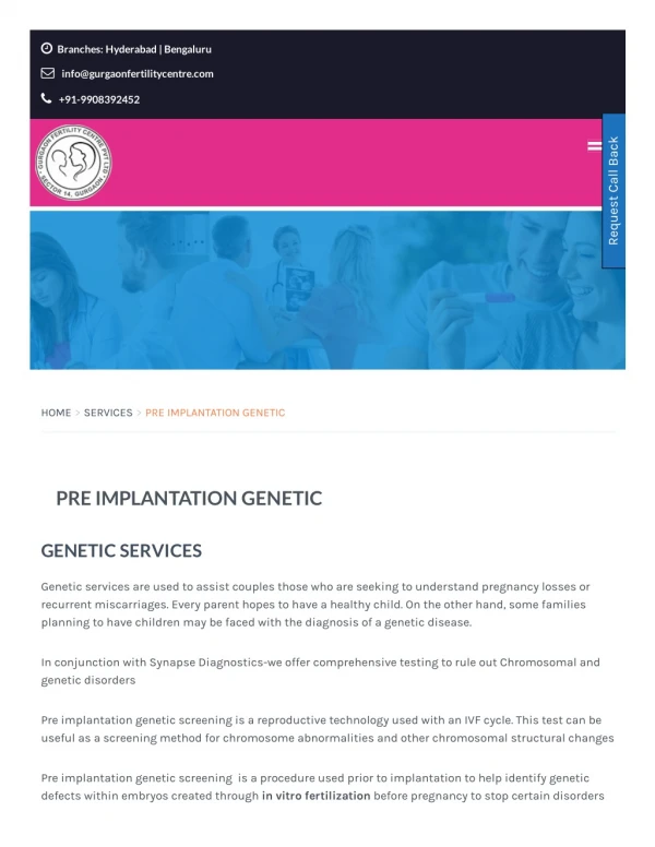 IVF and Infertility & Pre Implantation Genetic Screening Services