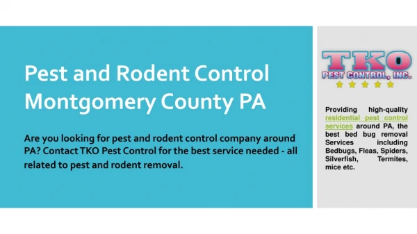 Pest and Rodent Control Montgomery County PA