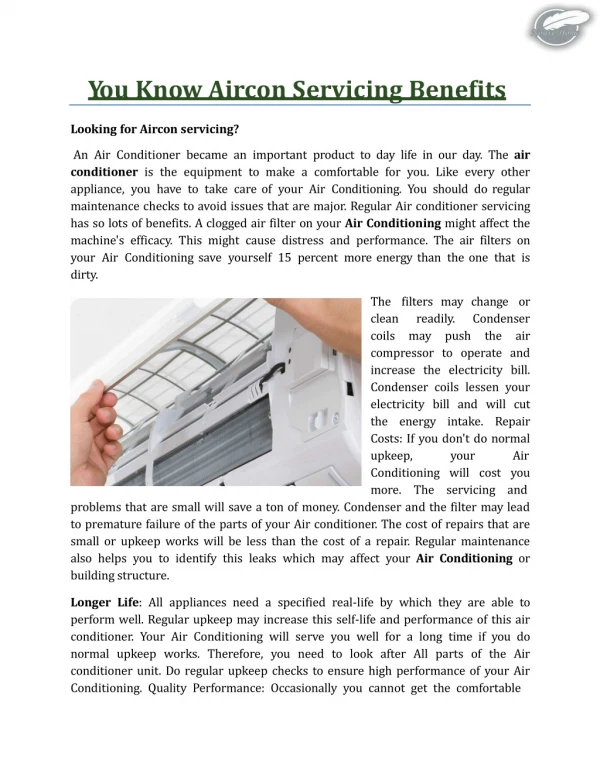You Know Aircon Servicing Benefits