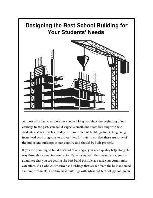 Designing the Best School Building for Your Students’ Needs