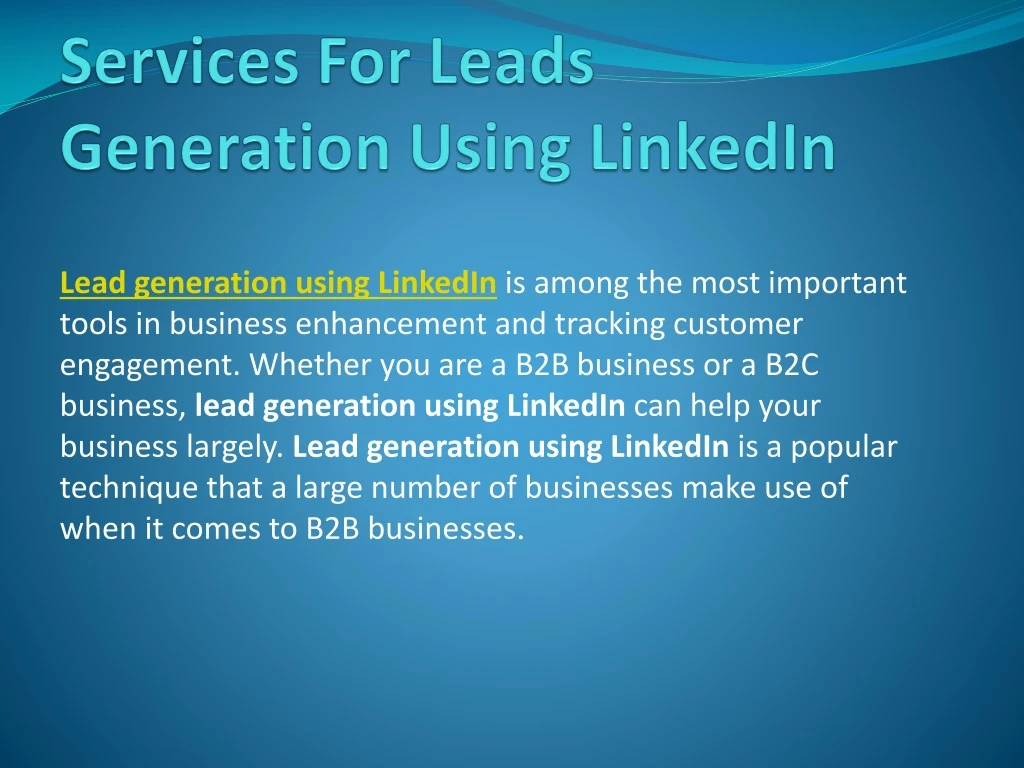 services for leads generation using linkedin