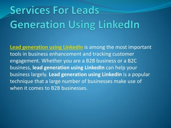 Services For Leads Generation Using LinkedIn – Digital Marketer