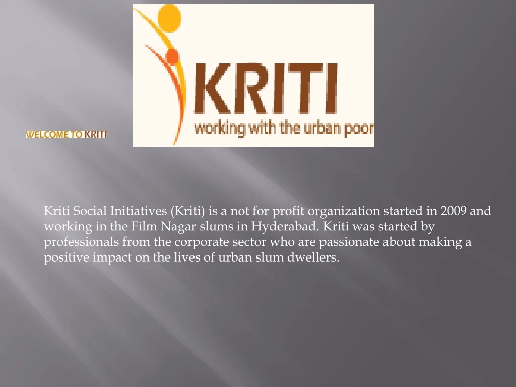kriti social initiatives kriti