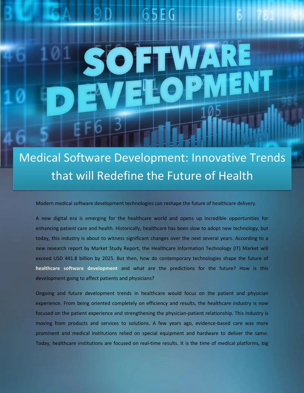 medical software development innovative trends