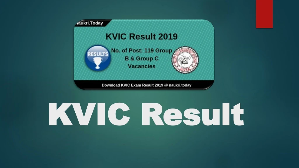 kvic result kvic result