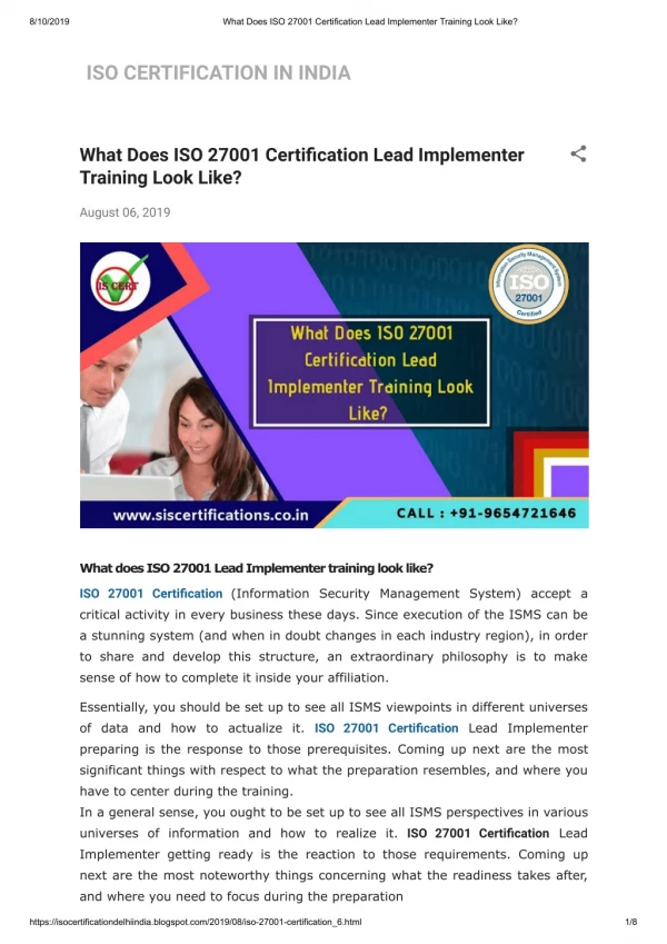 What Does ISO 27001 Certification Lead Implementer Training Look Like?