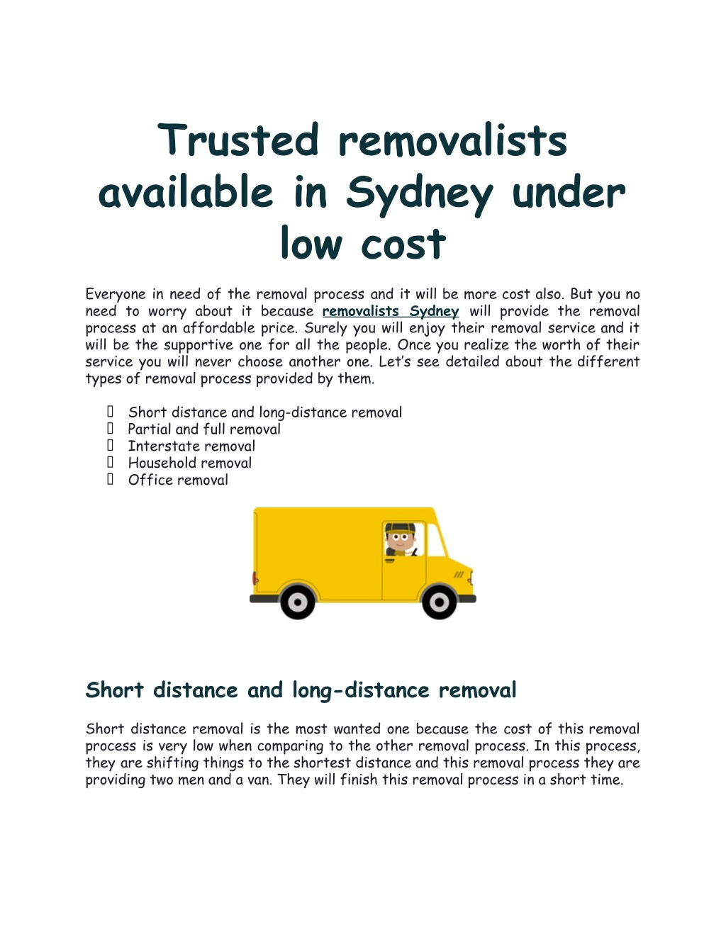 trusted removalists available in sydney under