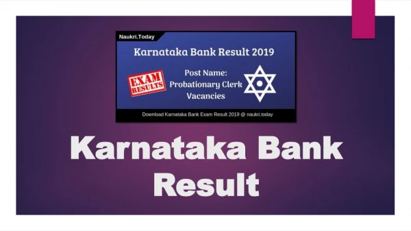 Karnataka Bank Result 2019 Probationary Clerk Cut off Marks, Merit List