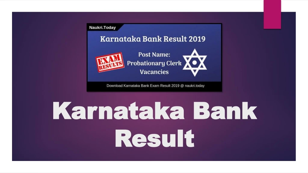 PPT - Karnataka Bank Result 2019 Probationary Clerk Cut Off Marks ...