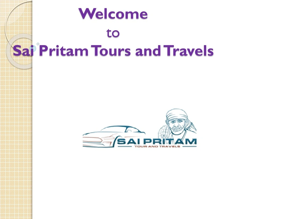 welcome to sai pritam tours and travels