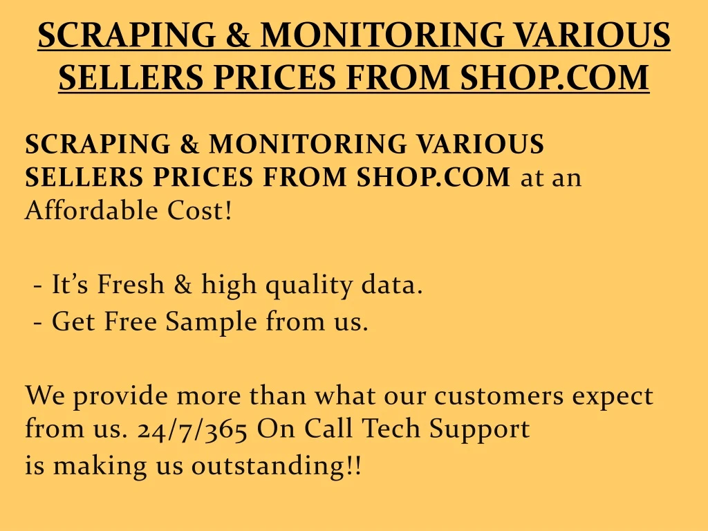 scraping monitoring various sellers prices from shop com