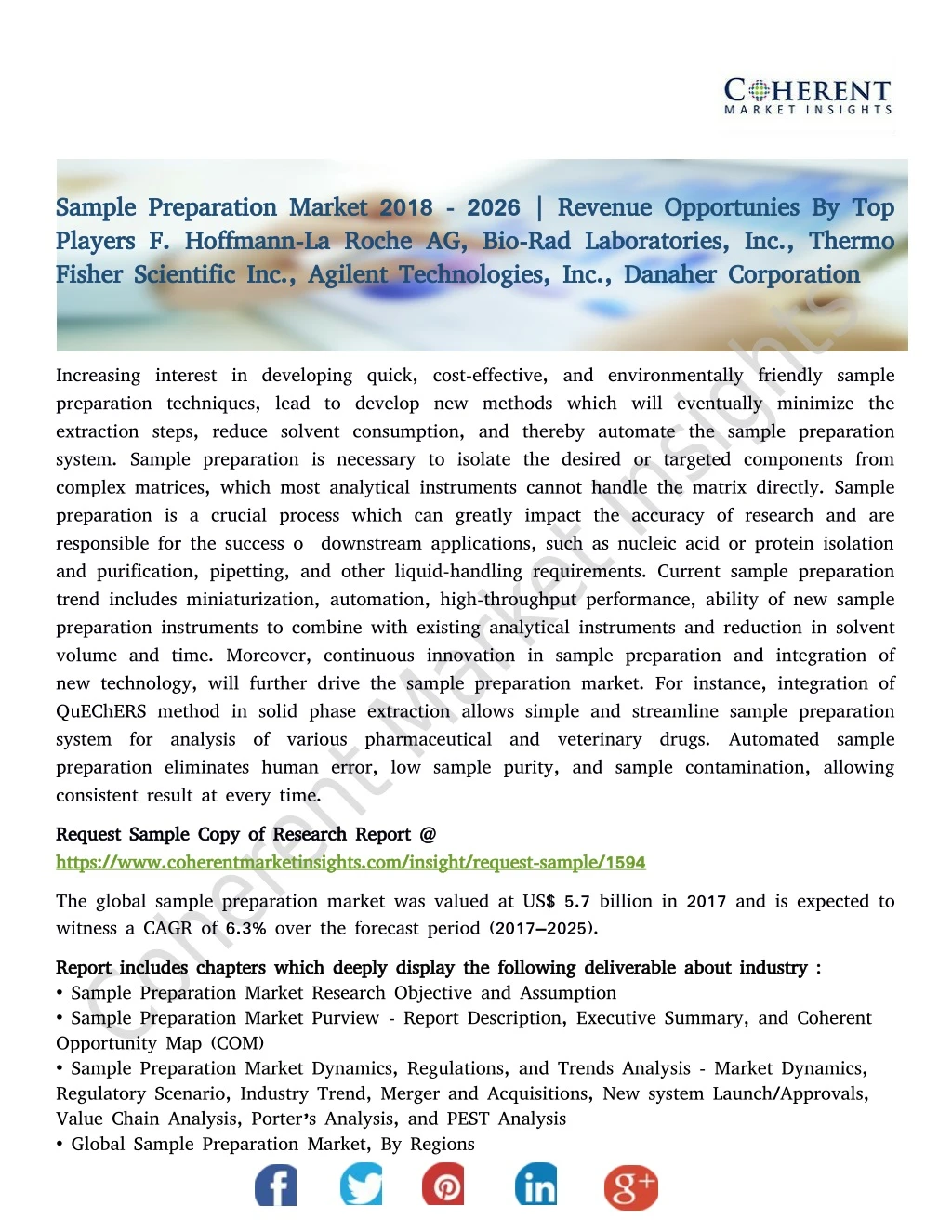 sample preparation market 2018 2026 revenue
