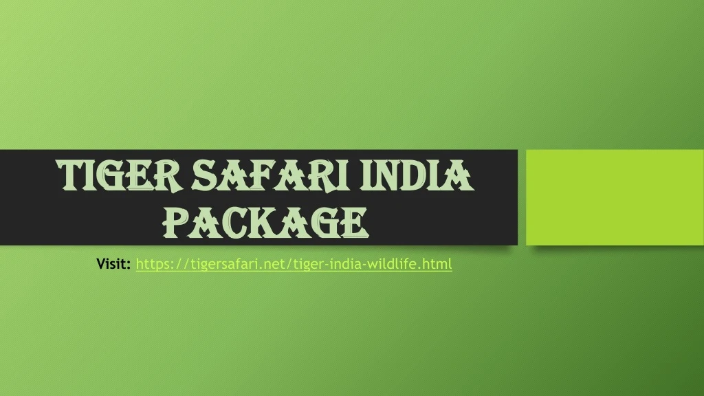 tiger safari india package