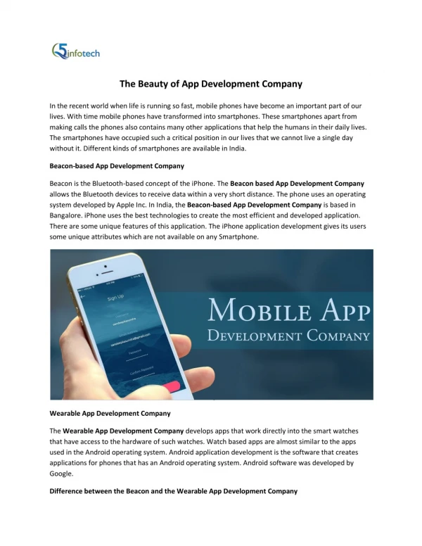 The Beauty of App Development Company