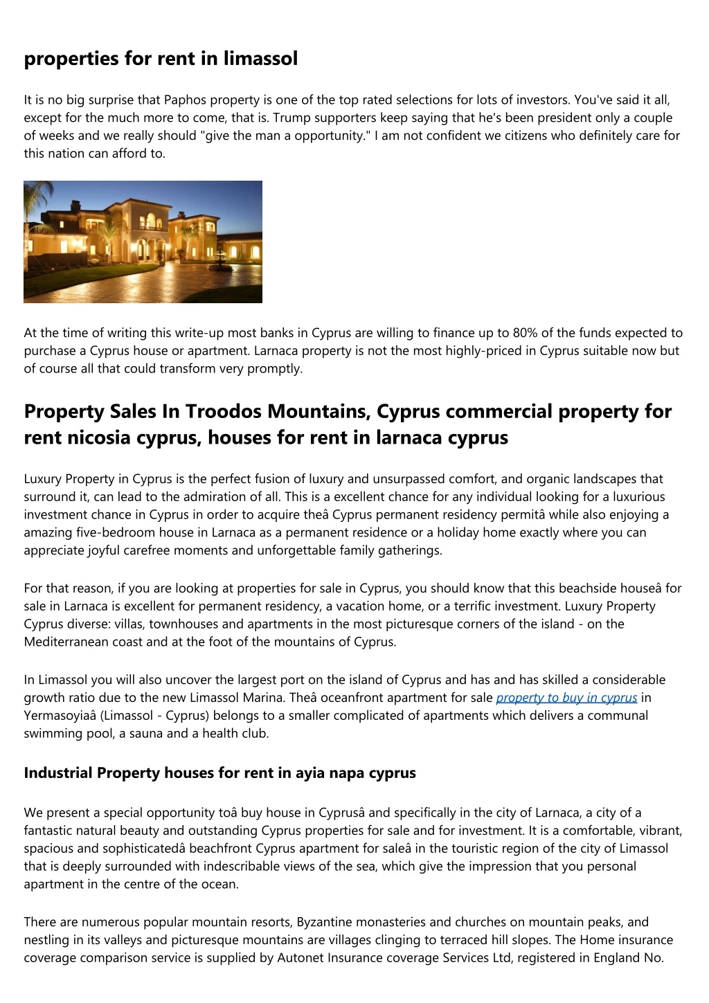 properties for rent in limassol