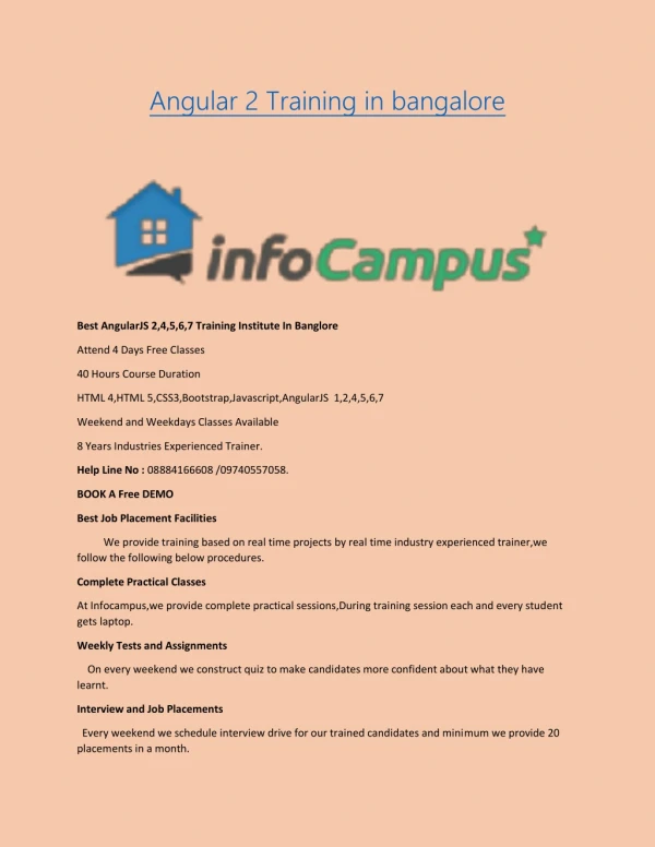 Angular 2 Training in bangalore