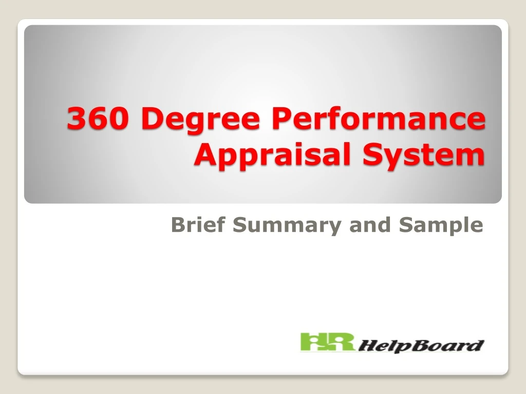 360 degree performance appraisal system