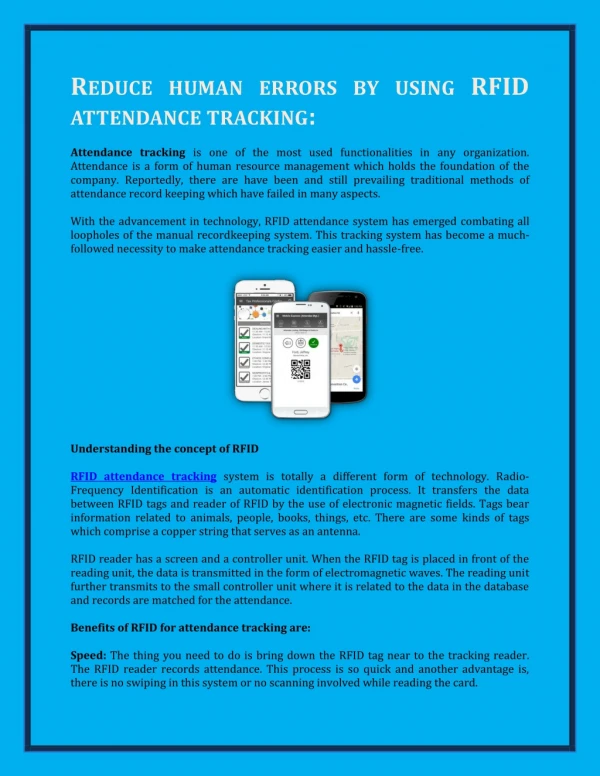 REDUCE HUMAN ERRORS BY USING RFID ATTENDANCE TRACKING: