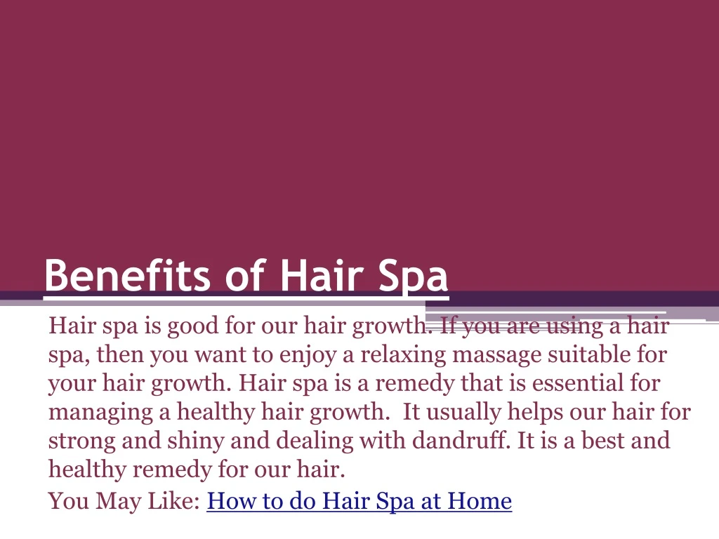 benefits of hair spa