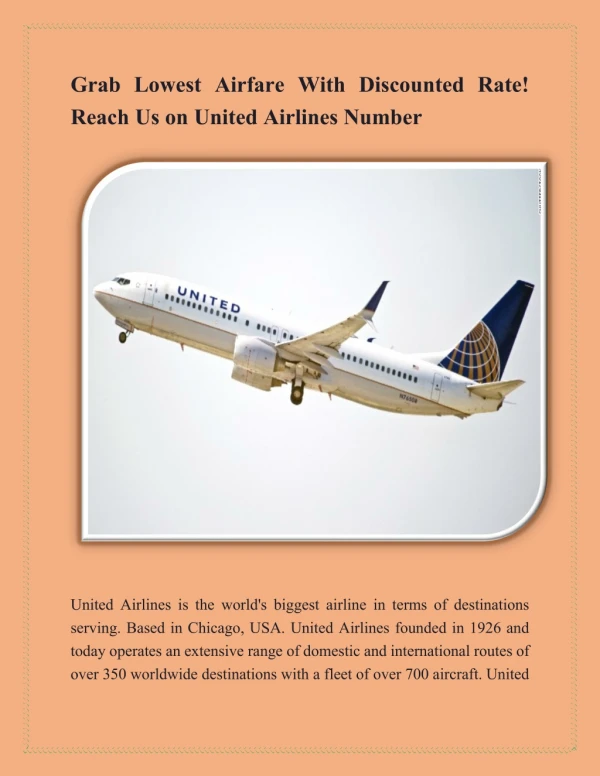 Get instant the best holiday trip at Dial United Airlines Number