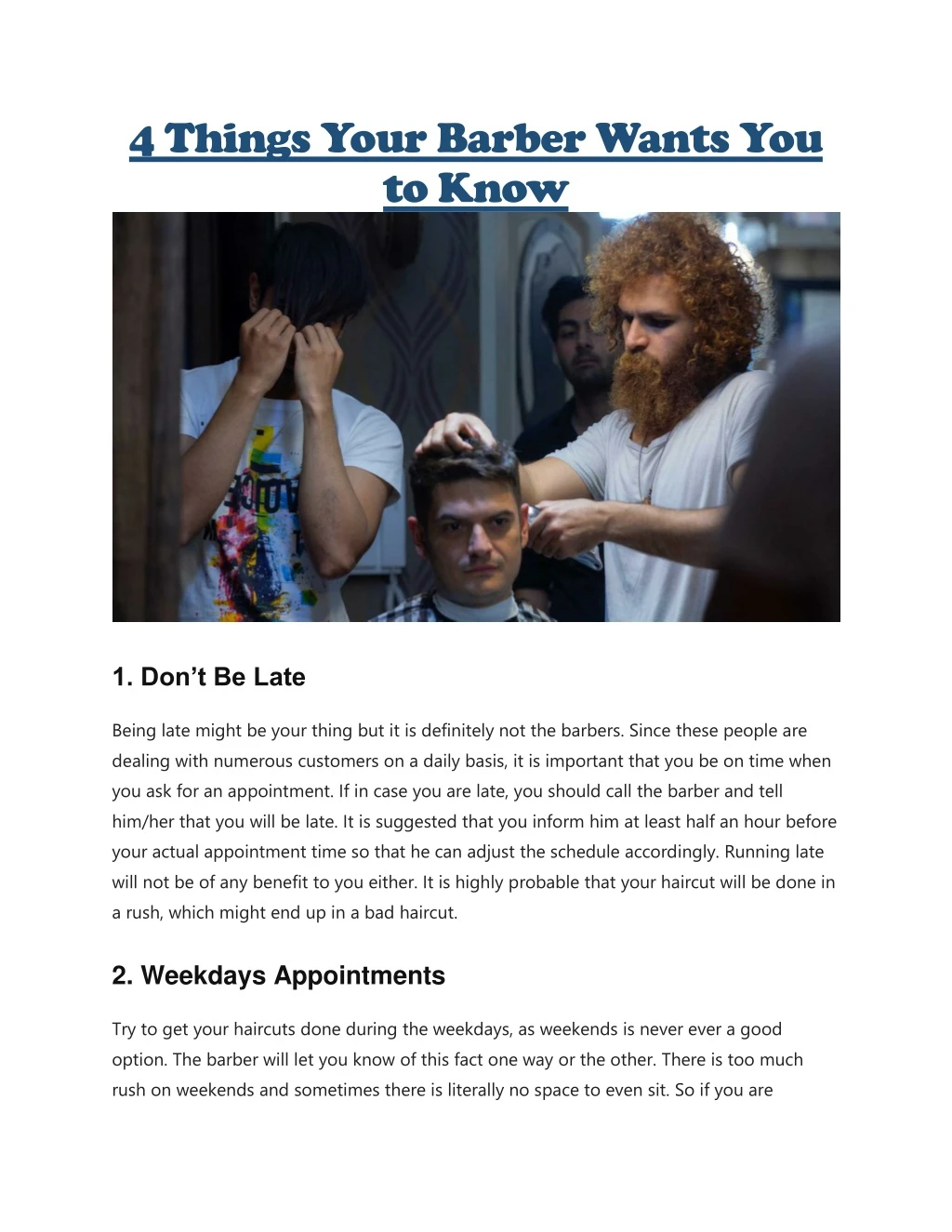 4 things your barber wants you to know